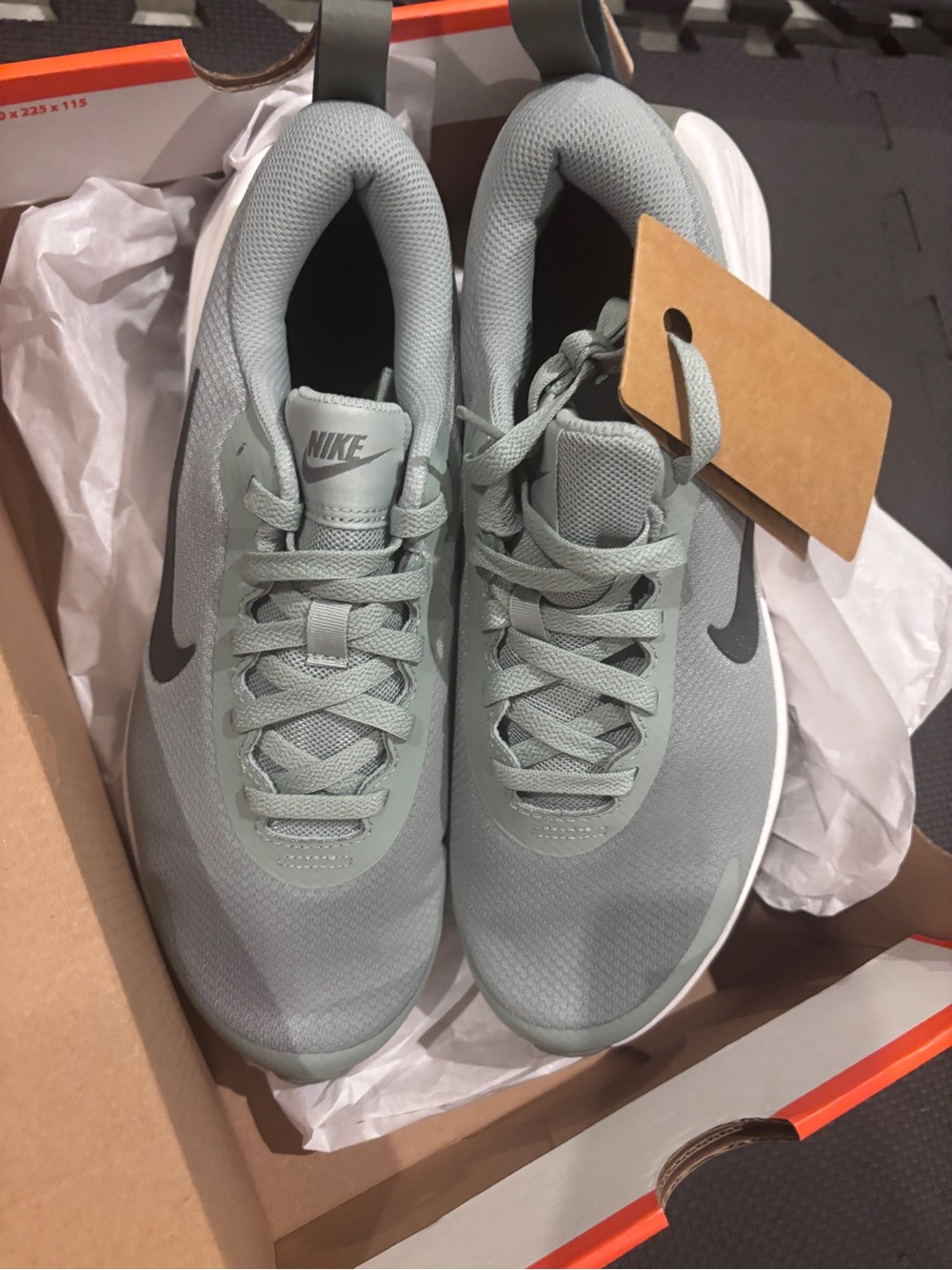 Nike Mens Mesh Trainer in Light Gray with Black Swoosh